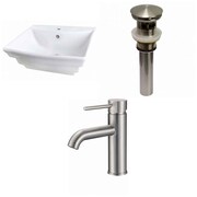 AMERICAN IMAGINATIONS 19.75-in. W Wall Mount White Vessel Set For 1 Hole Center Faucet AI-30331